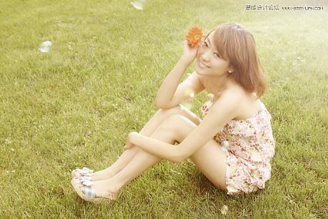 Photoshop調(diào)出微笑美女日系朦朧效果